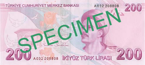 200 Turkish Lira Back Face